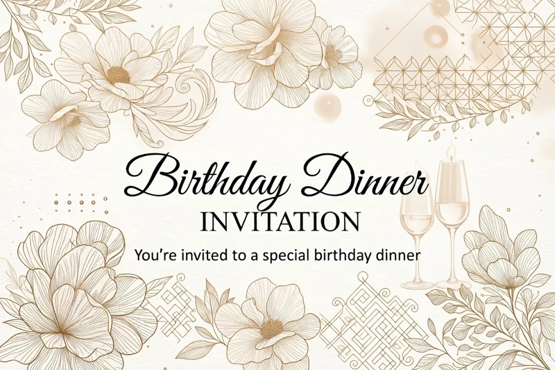 Cordially Invited — Birthday Dinner, Floral