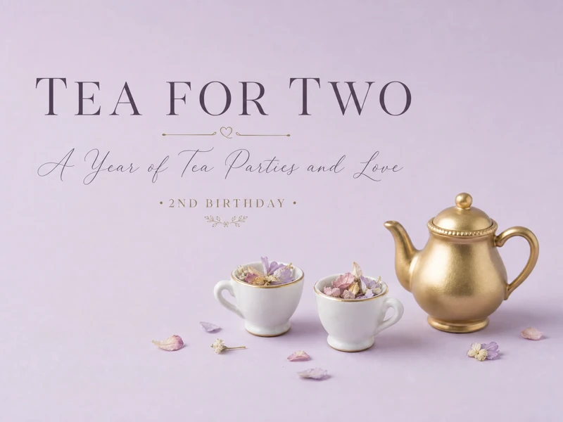 Tea For Two — 2nd Birthday, Second Birthday, Purple