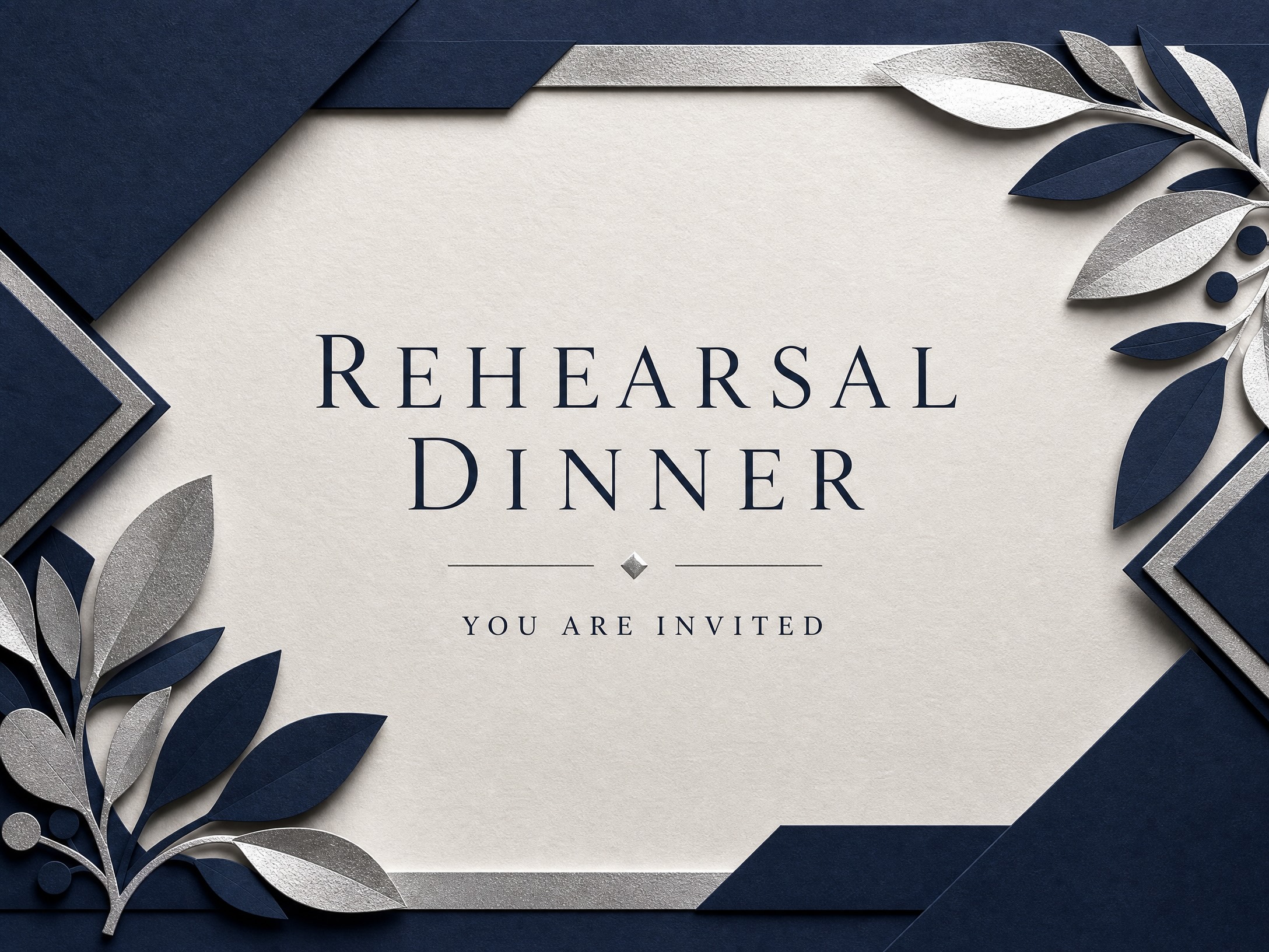 Rehearsal Dinner Navy White