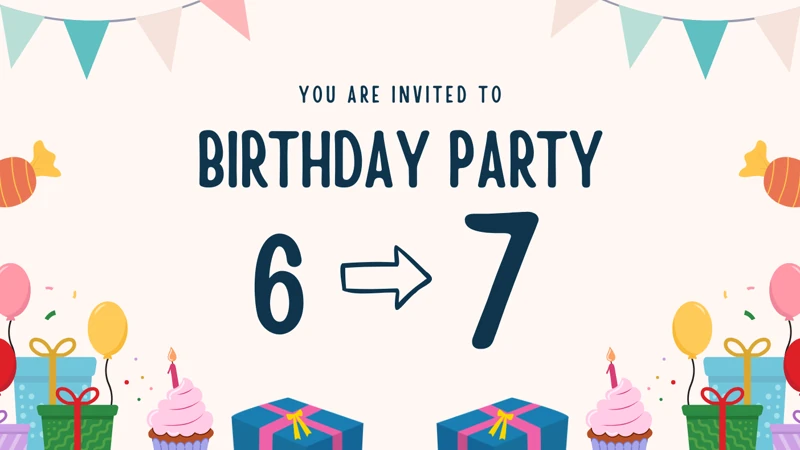 Six Seven — Six Seven, 6 7, Seventh Birthday, 7th Birthday, Funny