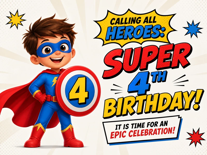 Calling All Heroes — 4th Birthday, Superhero Birthday