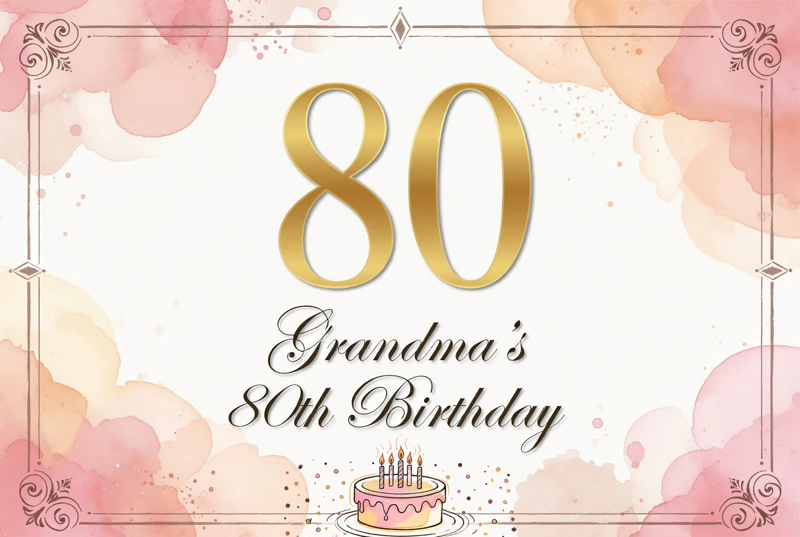 Grandma's 80th Birthday — 80th Birthday, Pink, Eighty
