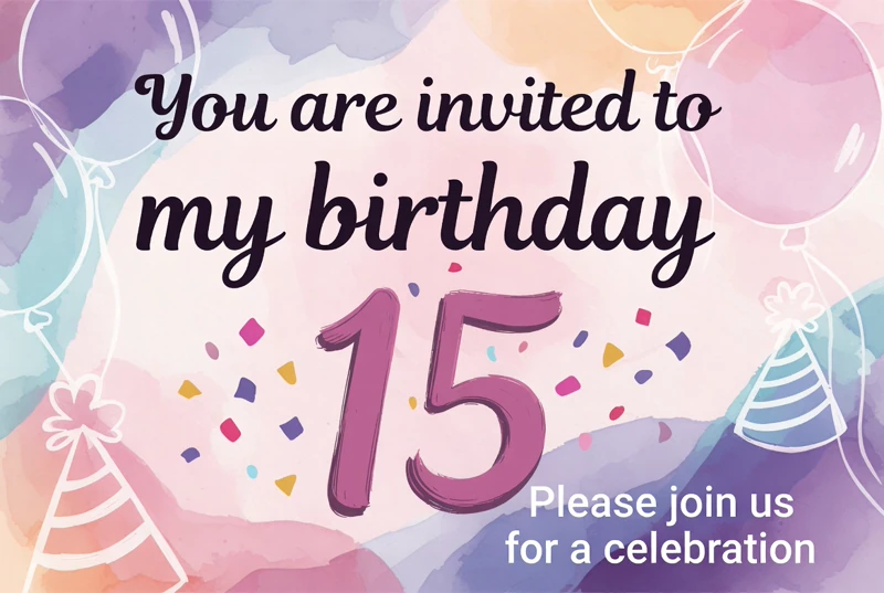 15th Invitations — 15th Birthday, Fifteenth
