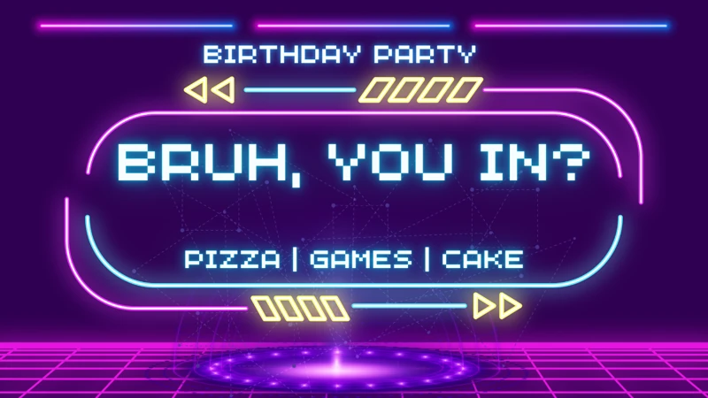 Bruh, You In? — Boy, Teens, Gaming, Neon