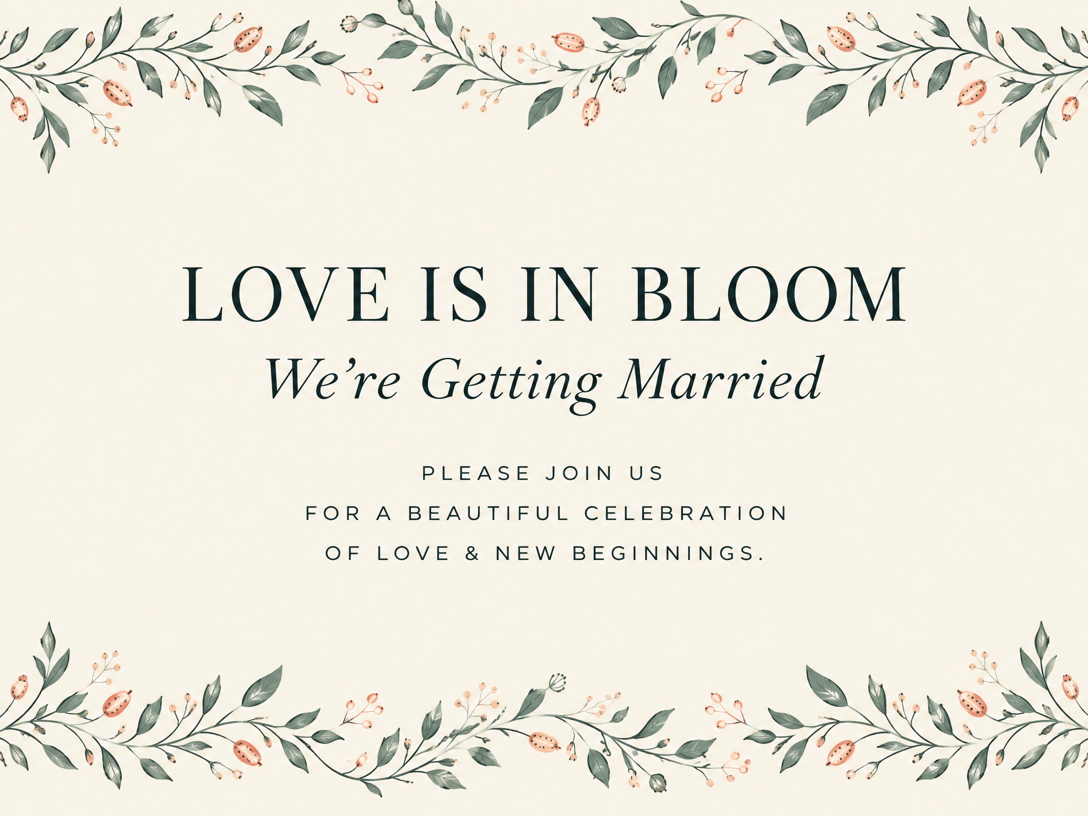 Love Is In Bloom — Wedding Invitation, Floral, Paper, Classic