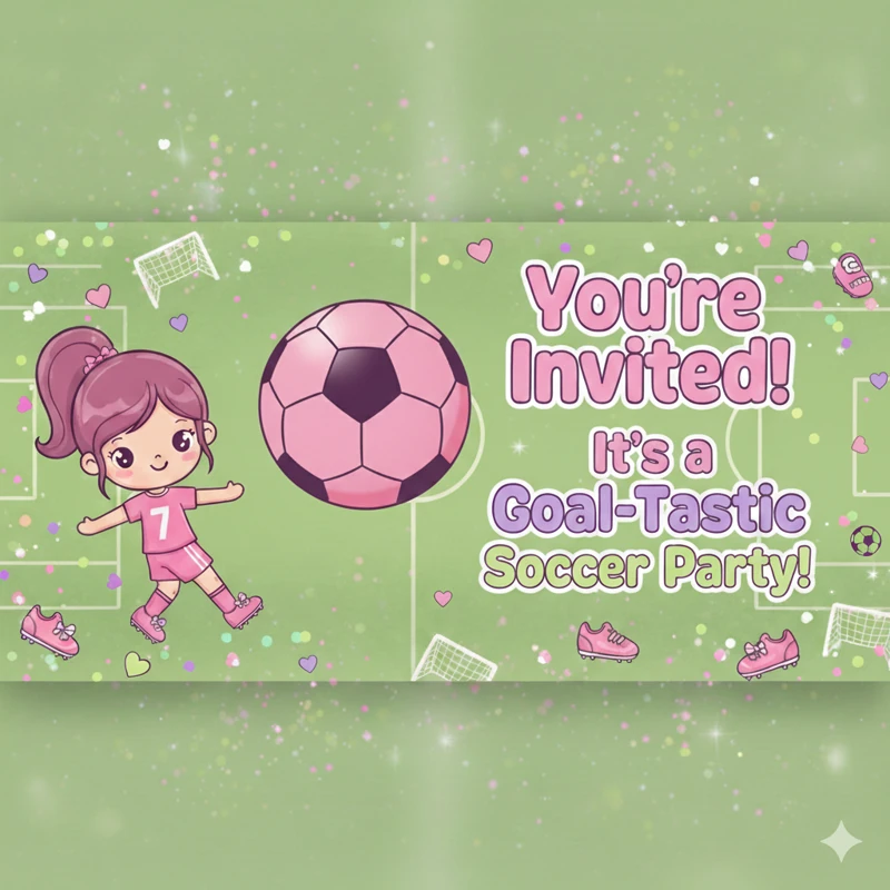 Goal-Tastik Birthday — Soccer, Ball, Goal, Pink, Soccer Birthday