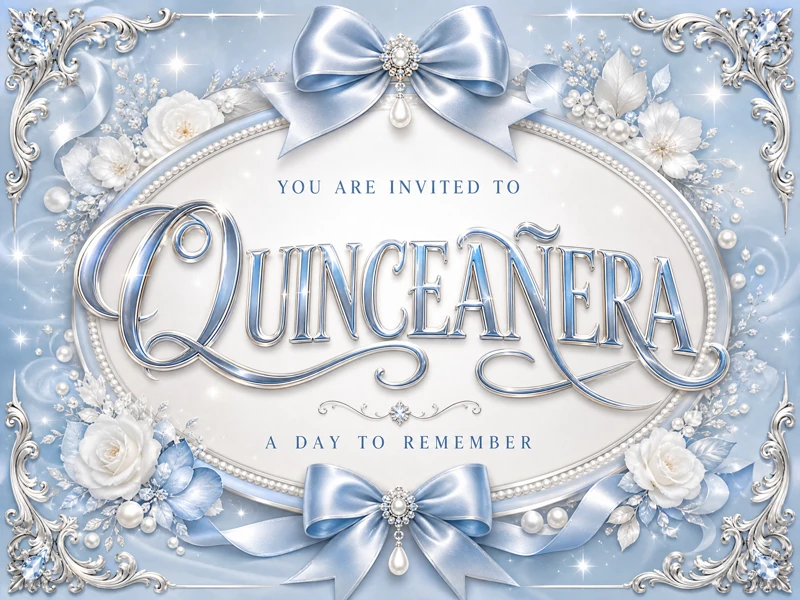Quinceanera — Baby Blue, Bow, Quinceanera, Elegant