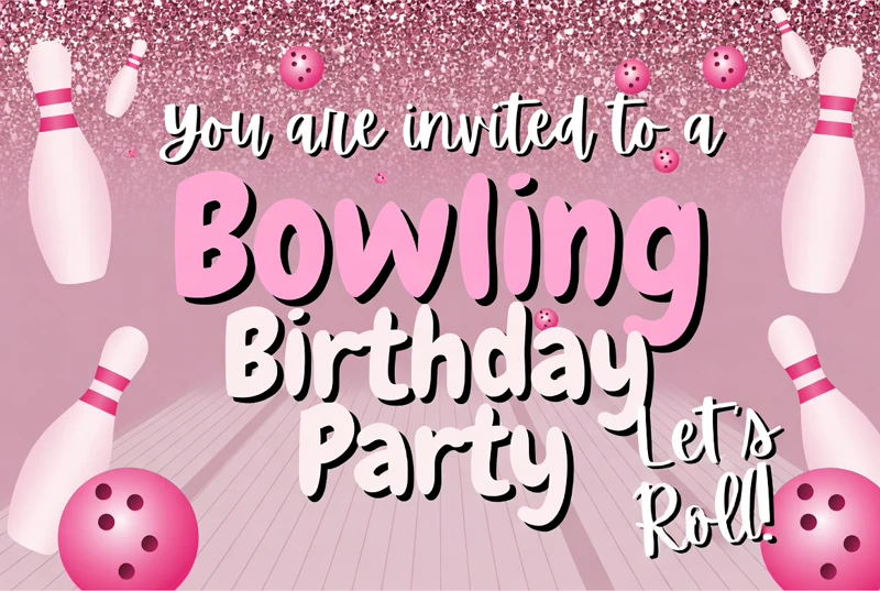 Bowling in Pink — Bowling Birthday, Pink, Pins