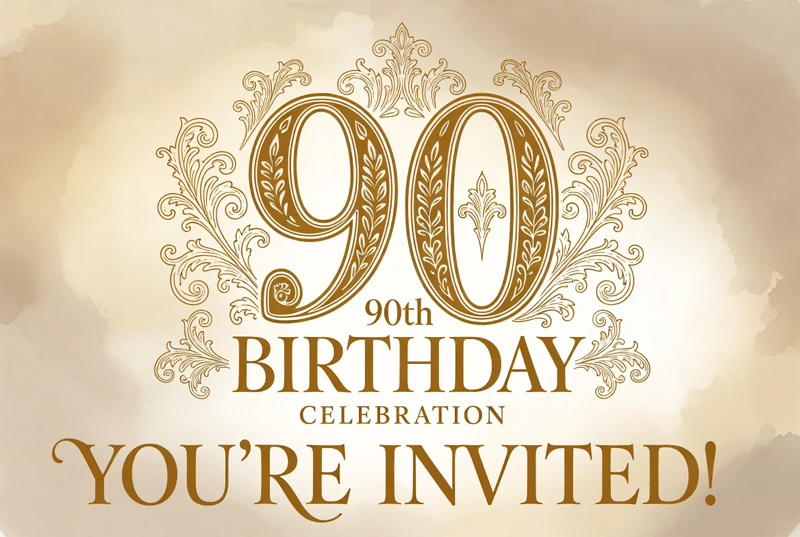 Golden 90 — 90th Birthday, Ninety, Ninetieth