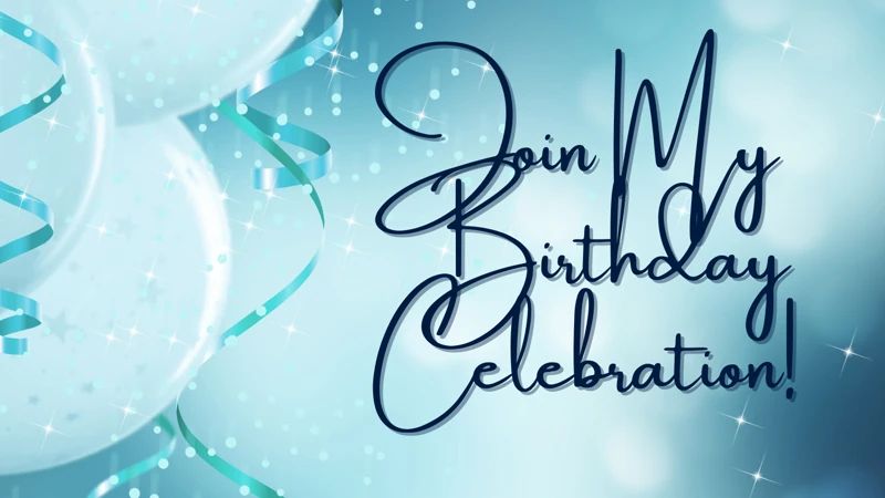 Simply Invited — Balloons, Blue, Minimalistic