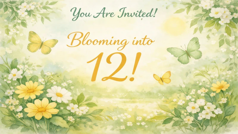 Blooming 12 — 12th Birthday, Twelve, Twelfth, Summer, Spring, Flowers
