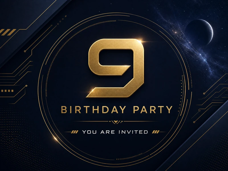 Planet 9 — 9th Birthday, Digital Invitation, Space, Sci-Fi
