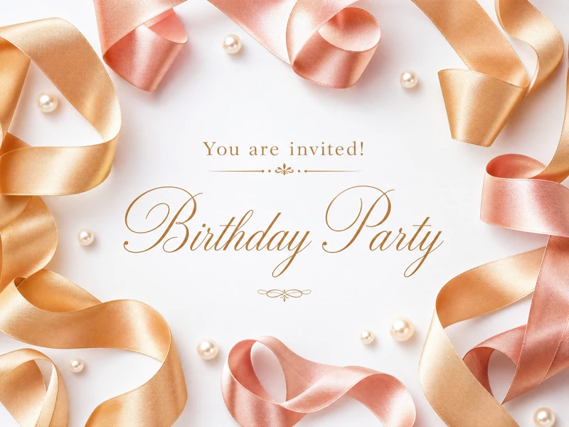 Silky Ribbons — Birthday Invite, Orange, Ribbons