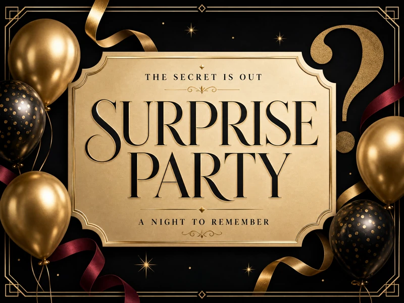 Golden Secret — Surprise Party, Black And Gold, Balloons