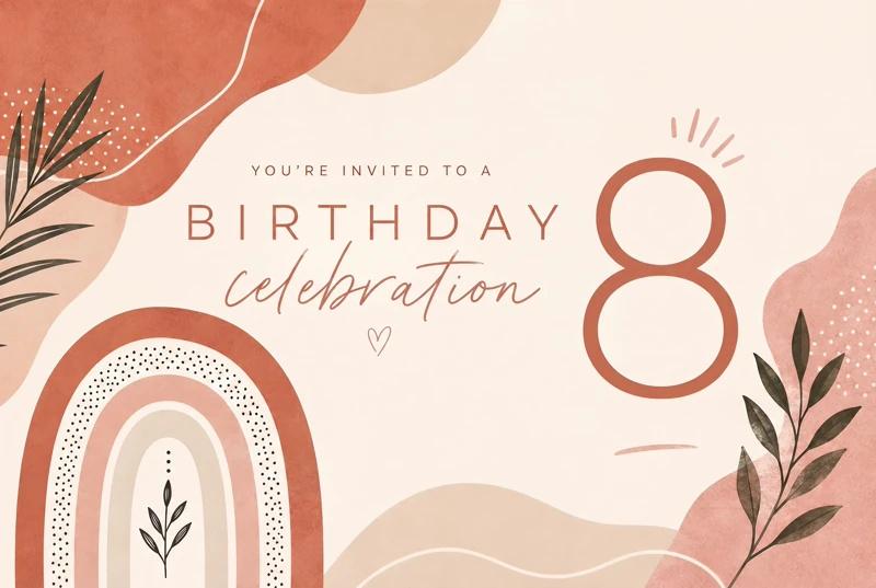 8 in Style — Retro, 8th Birthday