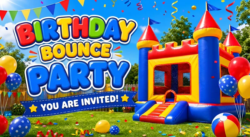 Bounce On Over — Bounce House Birthday, Jumping, Bouncy House