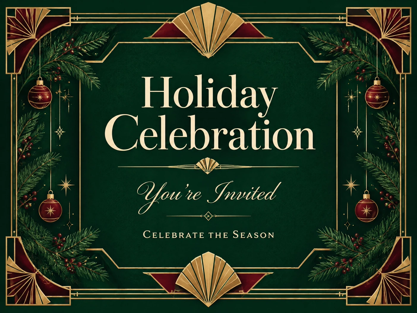 Art Deco Style Season — Holiday Party, Corporate, Ornaments, Holiday Decor, Art Deco