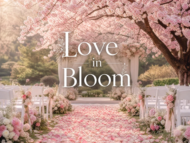 Cherry Blossom Wedding — Love in Bloom, Wedding Invitation, Petals