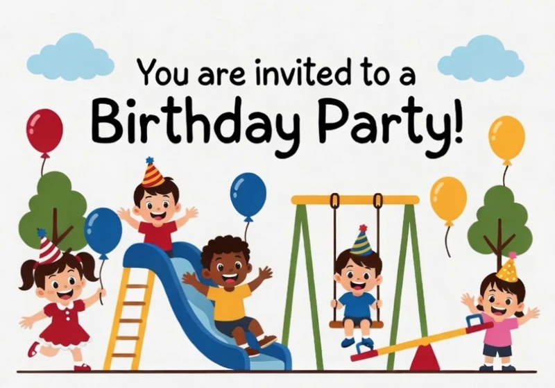 Playground Birthday — Kids, Slide, Swing, Fun