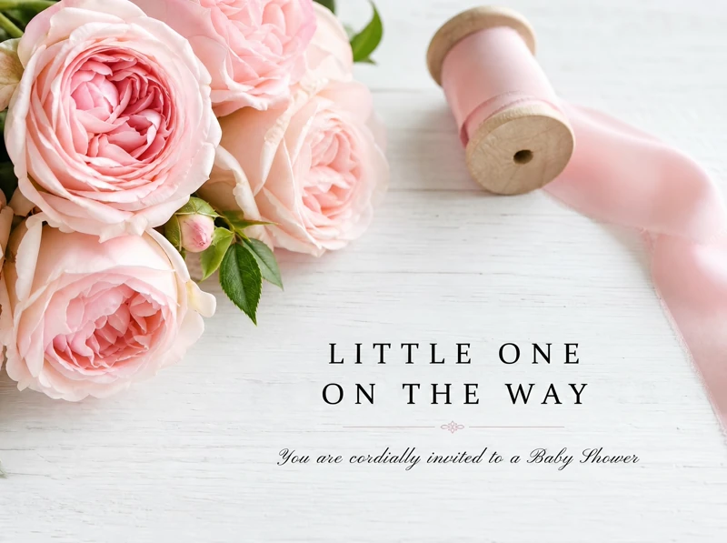 Little Flower On The Way — Baby Shower, Pink Ranunculus, Flowers