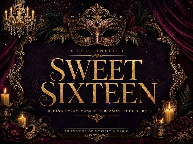 Masquerade For 16 — Sweet 16, Mystery, Masquerade