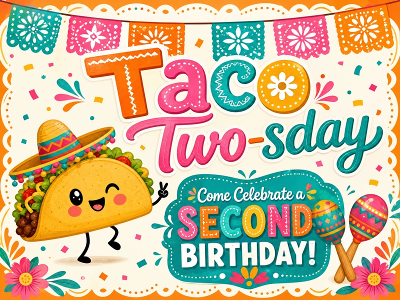 Taco Twosday Birthday — 2nd Birthday, Tacos, Second Birthday