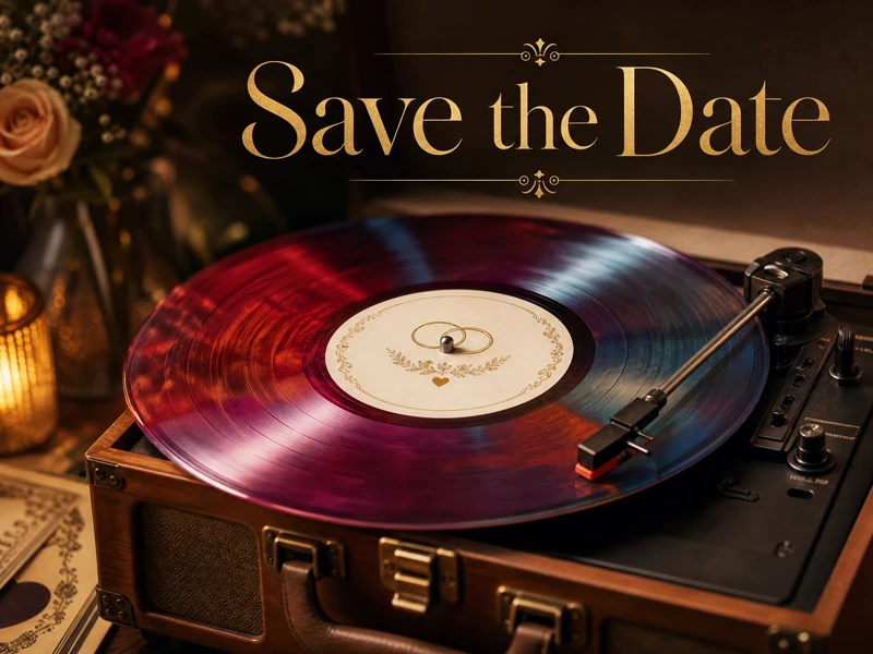 Vinyl Retro — Save The Date, Wedding Invitation