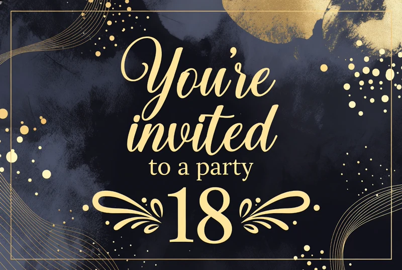 18th Party — Blue and Velvet, Gold, 18th Birthday, Black and Gold