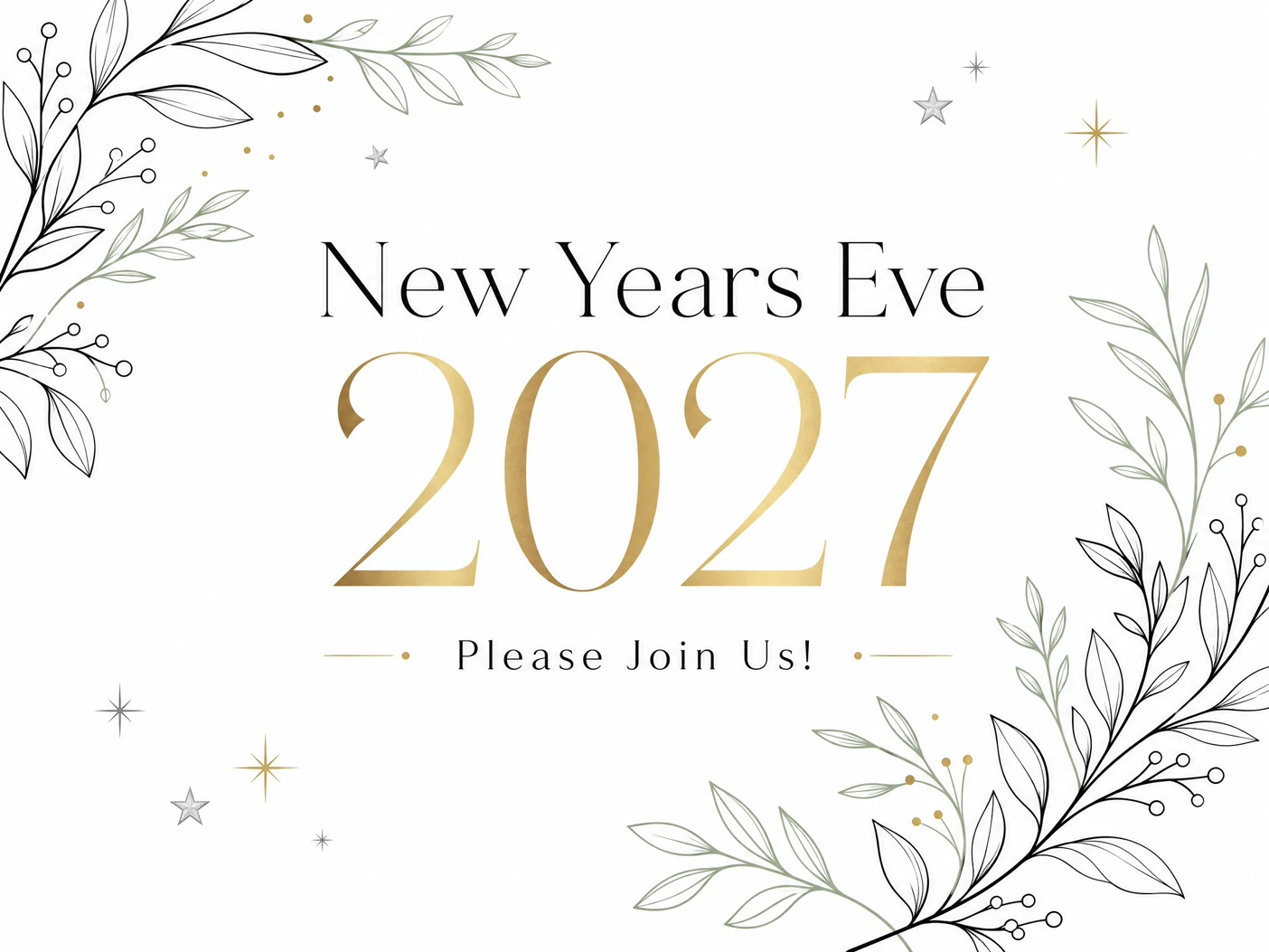 2027 New Years — New Years Eve Party, Elegant, 2027