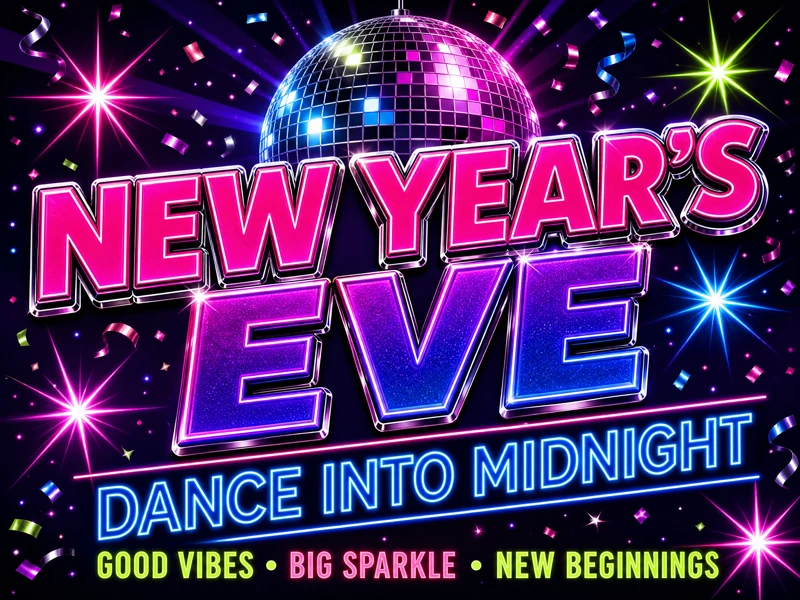 New Year And Neon — New Years Eve Party, Neon, Lights