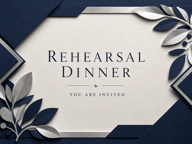 Rehearsal Dinner Navy White — Rehearsal Dinner, Invite, Shadow Box, Geometric