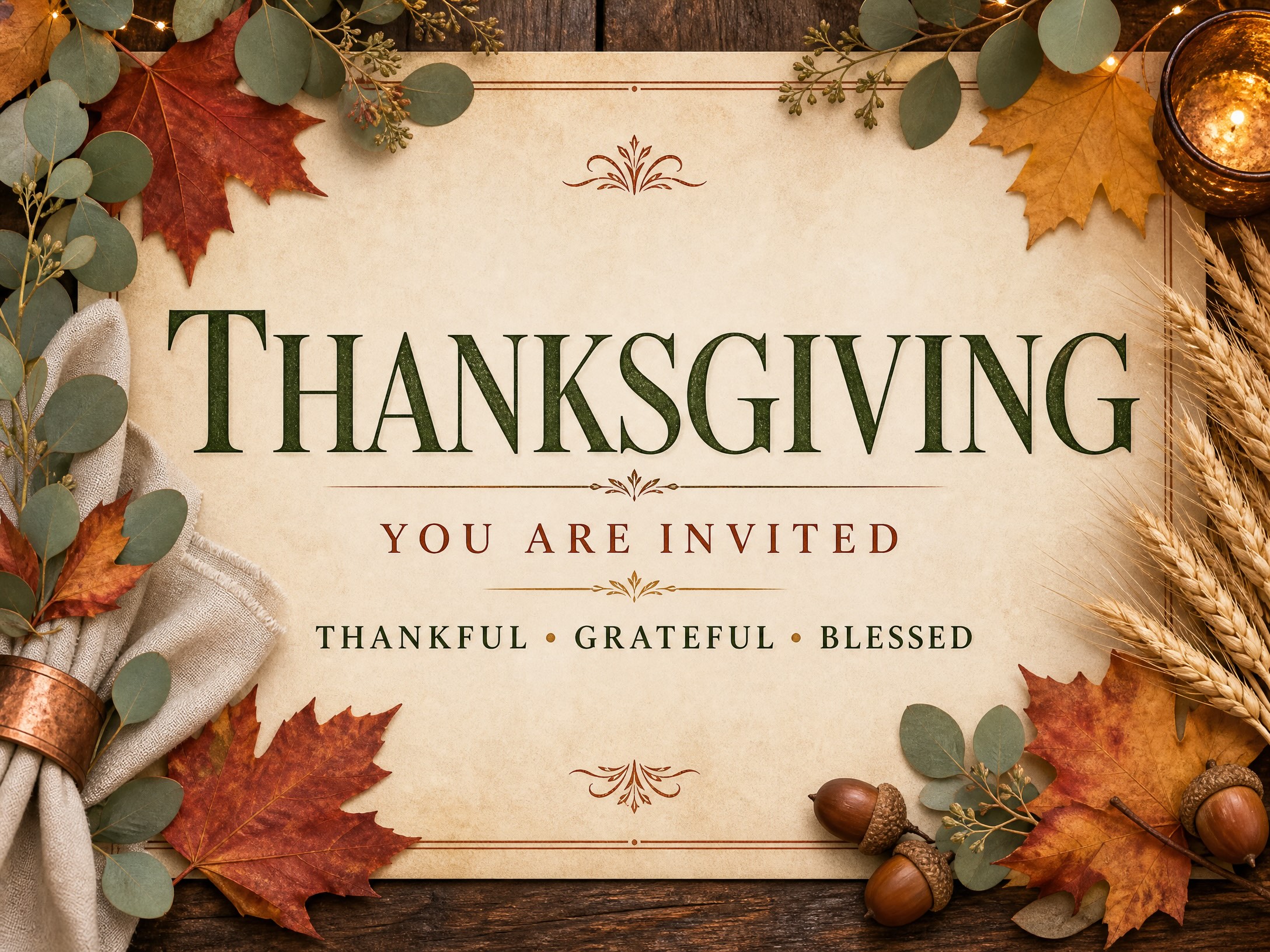 Thanksgiving Get Together — Thanksgiving, Fall Leaves