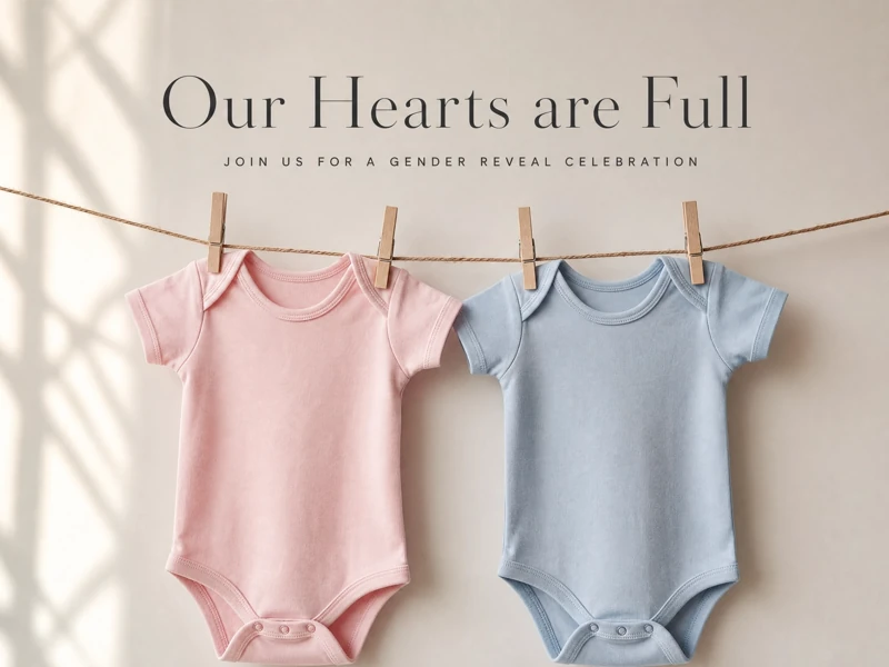 Our Hearts Are Full — Blue Or Pink, Gender Reveal, Onesie