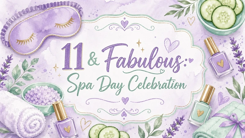 11 and Fabulous — 11th Birthday, Spa Birthday, Sleepover Birthday, Purple, Spa