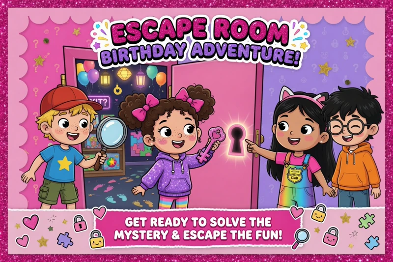 Escape Room Birthday — Adventure, Pink