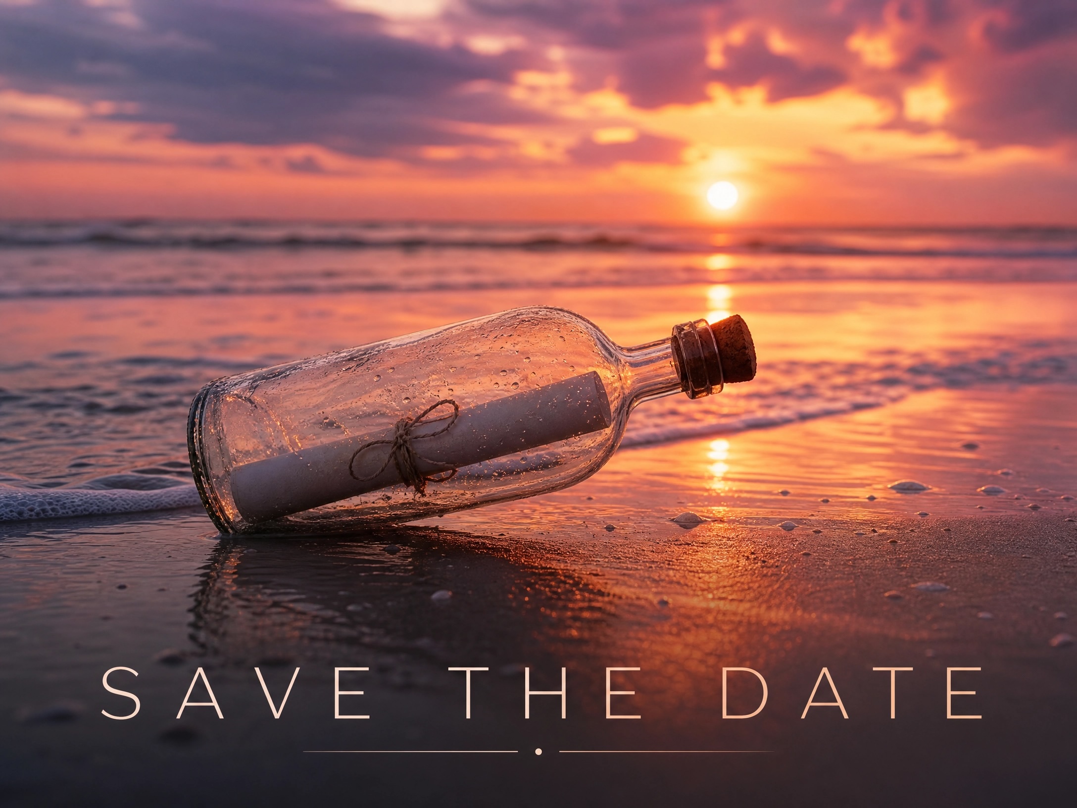 Save The Date Message In a Bottle